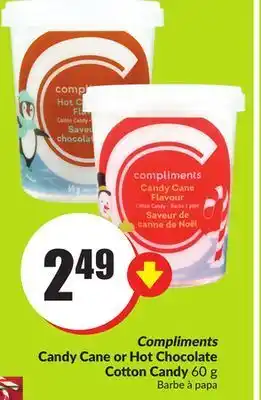 Chalo FreshCo Compliments candy cane or hot chocolate cotton candy 60 g offer