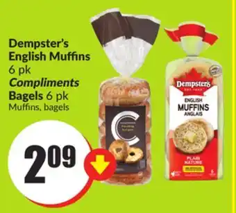 Chalo FreshCo Dempster's english muffins 6 pk compliments bagels offer