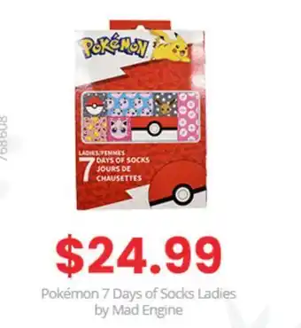 GameStop Pokémon 7 days of socks ladies by mad engine offer