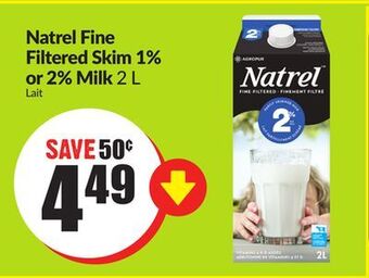 Chalo FreshCo Natrel fine filtered skim 1% or 2% milk 2 l offer