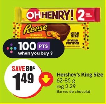Chalo FreshCo Hershey's king size 62-85 g offer