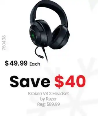 GameStop Razer kraken v3 x headset by solutions 2 go accessories offer