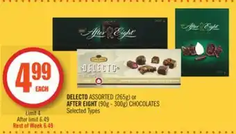 Shoppers Drug Mart Delecto assorted (265g) or after eight (90g - 300g) chocolates offer