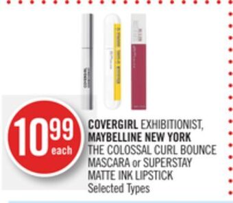 Shoppers Drug Mart Covergirl exhibitionist, maybelline new york the colossal curl bounce mascara or superstay matte ink lipstick offer