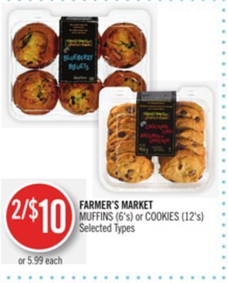 Shoppers Drug Mart Farmer's market muffins (6's) or cookies (12's) offer