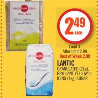 Shoppers Drug Mart Lantic granulated (2kg), brilliant yellow or icing (1kg) sugar offer