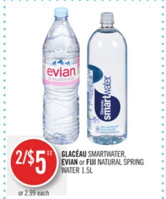 Shoppers Drug Mart Glacéau smartwater, evian or fiji natural spring water 1.5l offer