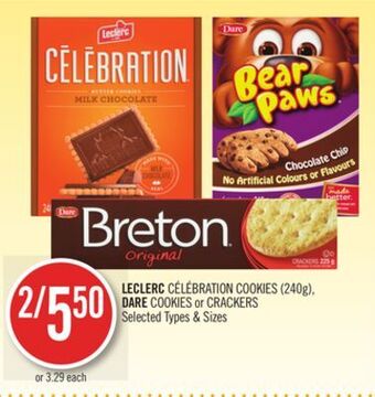 Shoppers Drug Mart Leclerc célébration cookies (240g), dare cookies or crackers offer
