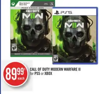 Shoppers Drug Mart Call of duty modern warfare ii for ps5 or xbox offer