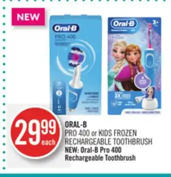 Shoppers Drug Mart Oral-b pro 400 or kids frozen rechargeable toothbrush offer