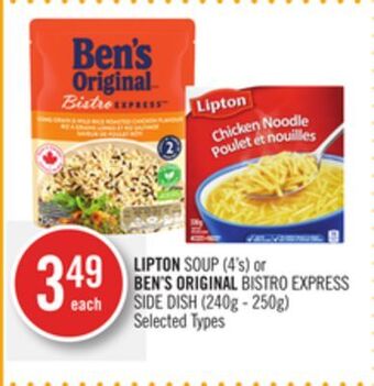 Shoppers Drug Mart Lipton soup (4's) or ben's original bistro express side dish (240g - 250g) offer