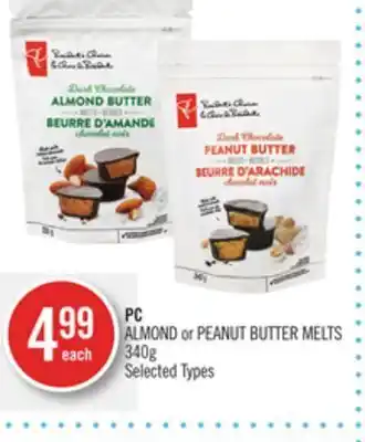 Shoppers Drug Mart Pc almond or peanut butter melts offer