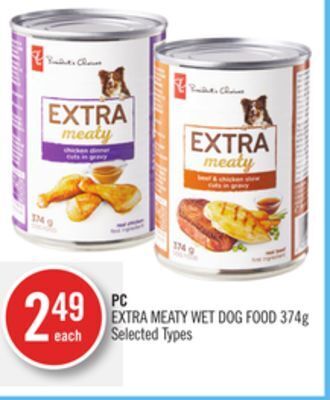 Shoppers Drug Mart Pc extra meaty wet dog food offer