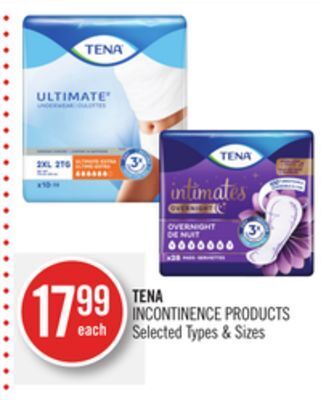 Shoppers Drug Mart Tena incontinence products offer