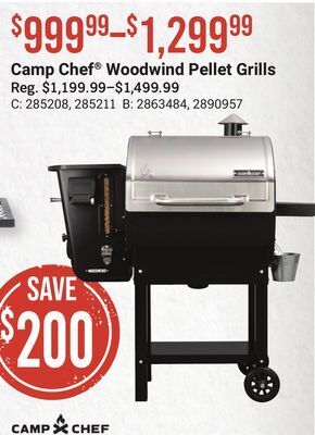 Bass Pro Camp chef® woodwind pellet grills offer