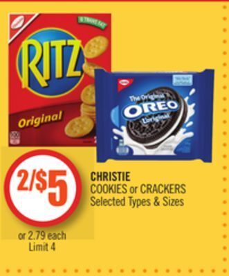 Shoppers Drug Mart Christie cookies or crackers offer