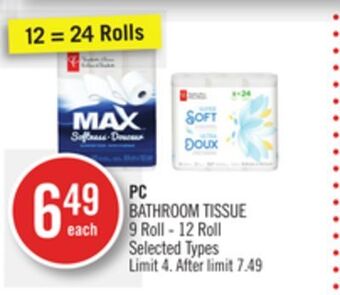 Shoppers Drug Mart Pc bathroom tissue offer