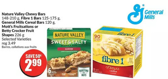 FreshCo Nature valley chewy bars, fibre 1 bars | mott's fruitsations or betty crocker fruit shapes offer