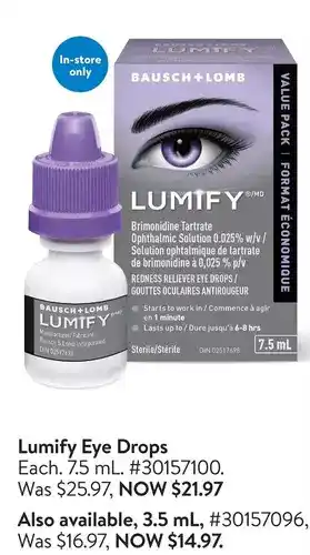 Walmart Lumify eye drops | 3.5 ml offer