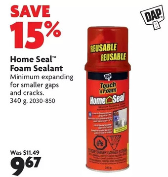Home Hardware Home seal foam sealant offer