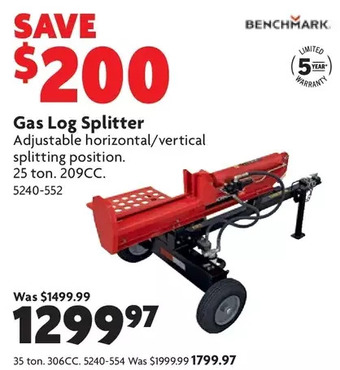 Home Hardware Gas log splitter: 25 ton | 35 ton offer