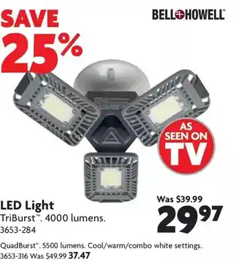 Home Hardware Led light triburst | quadburst offer
