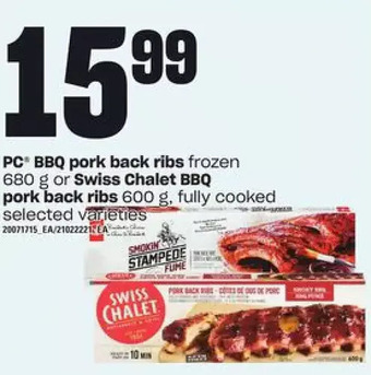 Loblaws Pc bbq pork back ribs or swiss chalet bbq pork back ribs offer