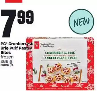 Loblaws Pc cranberry & brie puff pastry bites offer