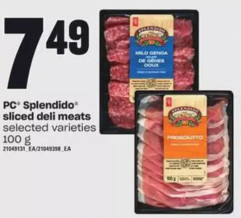 Loblaws Pc splendido sliced deli meats offer