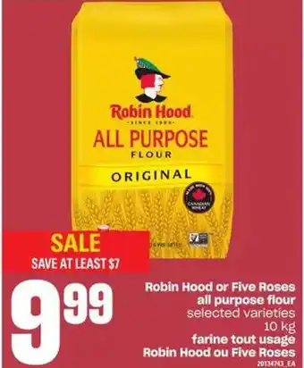 Independent Grocer Robin hood or five roses all purpose flour offer