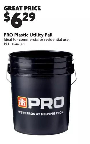 Home Hardware Pro plastic utility pail offer