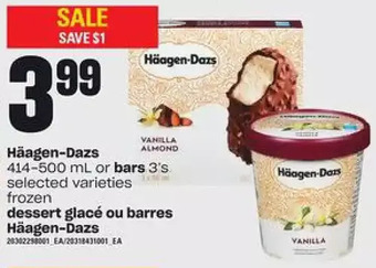 Independent Grocer Haagen-dazs or bars offer