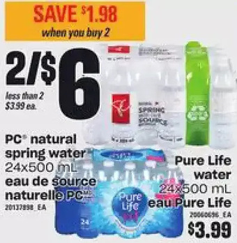 Independent Grocer Pc natural spring water offer