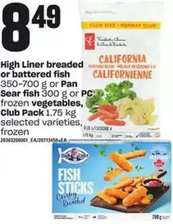 Independent Grocer High liner breaded or battered fish or pan sear fish or pc vegetables, club pack offer