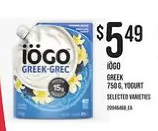 Zehrs Markets Iogo greek yogurt offer