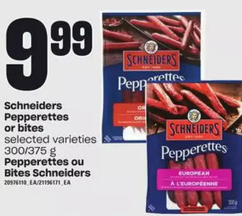 Independent Grocer Schneiders pepperettes or bites offer