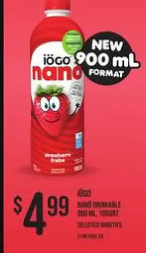 Zehrs Markets Iögo nanö drinkable yogurt offer