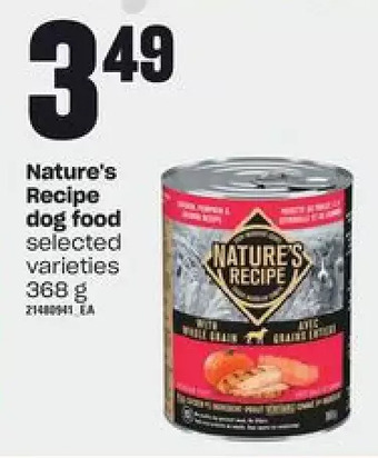 Independent Grocer Nature's recipe dog food offer