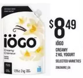 Independent Grocer Iögo creamy yogurt offer