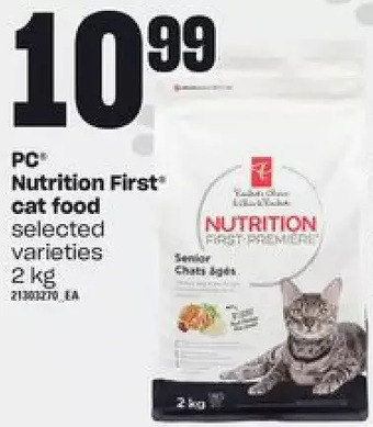 Zehrs Markets Pc nutrition first cat food offer