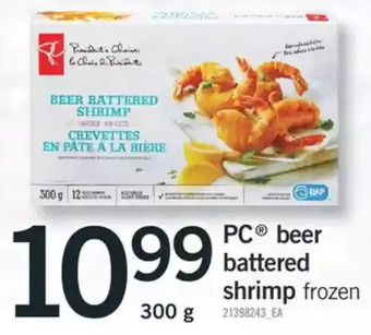 Fortinos Pc beer battered shrimp offer