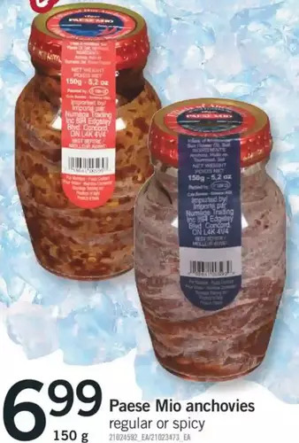 Fortinos Paese mio anchovies offer