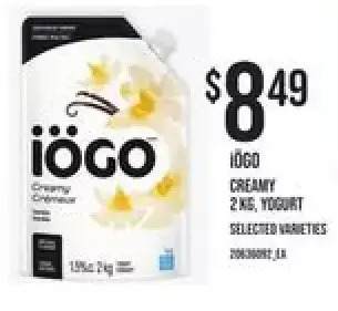 Zehrs Markets Iogo creamy yogurt offer