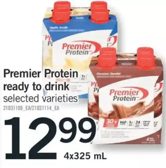 Fortinos Premier protein ready to drink offer