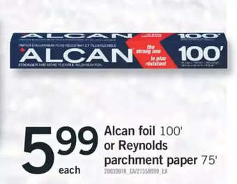 Fortinos Alcan foil or reynolds parchment paper offer