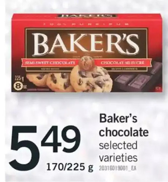 Fortinos Baker's chocolate offer