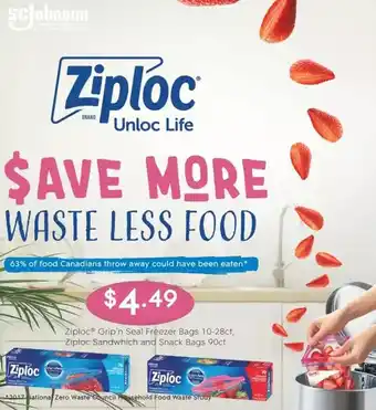 Fortinos Ziploc unloc life waste less food offer