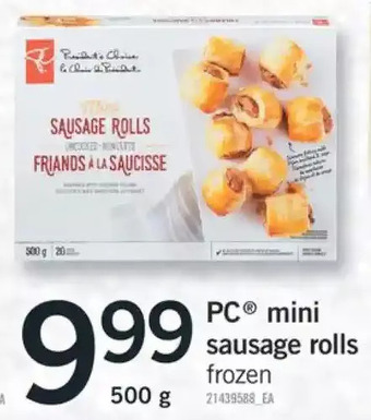 Fortinos Pc mini sausage rolls offer