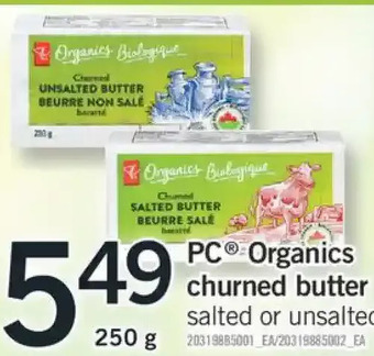 Fortinos Pc organics churned butter offer