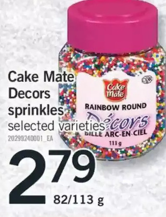 Fortinos Cake mate decors sprinkles offer